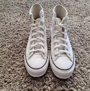 Size 8.5 - Converse Chuck Taylor All Star Lift High White- Women's